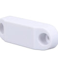 Magnetic Door Catch for RVs and Trailers, Strong Magnetic Closure Latch in white plastic, side view of RV Cabinet Magnet Holder