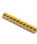 Carbide Inserts APKT11T308 For Face Milling And End Milling APKT Style Inserts Workhorse With 0.256 Inch Width 0.142 Inch Thickness Radius One Thirty Second Inch 0.110 Inch Hole 10 Pieces Set For Finishing And Roughing On Alloy Stainless Steel, front view of 10-piece set