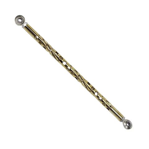 Gold Titanium Plated Adjustable Shift Lever Linkage Rod 11.5 to 12.5 Inches for Harley Softail and Touring Trike, CNC Machined Aluminum, Lightweight, Durable, Ride Ready Shifter Linkage, gold plated rod with eyelets