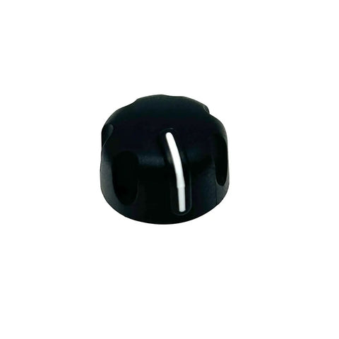 Close-up of black single knob from Five Pack Volume Control Knob Caps For APX6000 And APX7000 Handheld Radios, Easy Snap On Replacement Dials