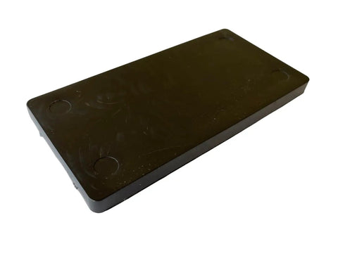 Hella Tough Quarter Inch Black Plastic Flat Plate Shims used for leveling cabinets and tile, showing a single flat shim.