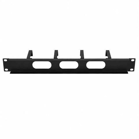 1U 19 Inch Server Rack Cable Management Panel Heavy Duty Steel Horizontal Patch Cord Organizer With Four Ring Pass Through Design black panel