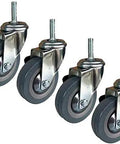 Heavy Duty Furniture Caster Wheels With Smooth Swivel Castors For Beds And Office Chairs Includes Threaded Stem Mount Set Of Four Non Slip Shock Absorbing Metal Bearings Durable Build Handles Loads Protects Flooring Smooth Roll
