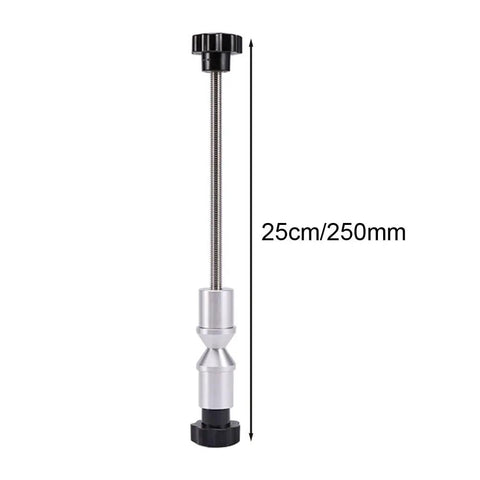 Thru Axle Adapter For Truing Stands, 250mm silver aluminum bike repair tool for 12mm 15mm 20mm axles, vertical view