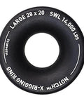 XRing Large 28mm Inner Diameter 20mm Rope Capacity Black Aluminum Ring, Milled Aluminum With Hard Coat Anodized Finish