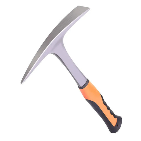 Heavy Duty 28 Oz Rock Pick And Brick Hammer With Pointed Tip And Flat Head Forged Steel Construction Shock Reduction Handle Geologist Style Masonry Tool For Stone Work Pros And DIYers