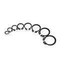 200Pcs C Clip Washers Set M6 Through M20 Internal And External Retaining Rings Carbon Steel Kit arranged in size order
