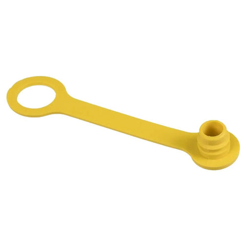 Hydraulic Plug And Cap Kit For Machinery And Tractors OEM Part 1001561 Durable Plug Cap Assembly For Hydraulic Systems Verify Compatibility In Owner Manual Before Purchase Ideal Replacement Part yellow plastic cap with tether