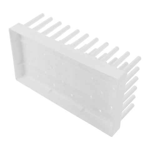 Heavy Duty Test Tube Rack With Peg Drying Layout For Reliable Centrifuge And Microtube Holding Two Pack, white plastic, 6.88 x 4.72 x 3.74 in.