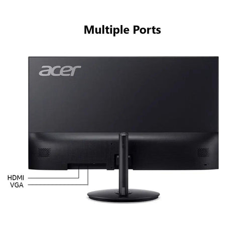 Back view of 27 Inch IPS Full HD Gaming Monitor With Ultra Thin Bezel, Adaptive Sync FreeSync Compatible, HDMI and VGA ports shown