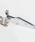 4 Inch Zinc Alloy Self Closing Cabinet Hinge For Cold Storage And Ovens With 180 Degree Hold Open Feature and Butter Smooth Operation, silver finish.
