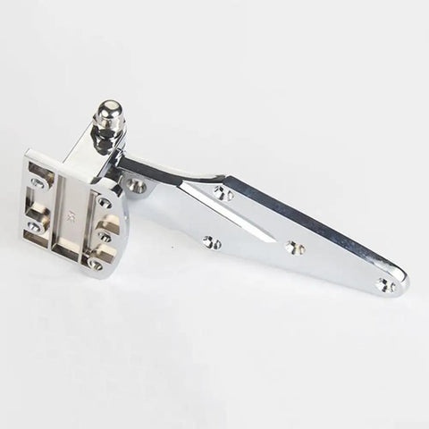 4 Inch Zinc Alloy Self Closing Cabinet Hinge For Cold Storage And Ovens With 180 Degree Hold Open Feature and Butter Smooth Operation, silver finish.