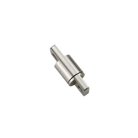 Side view of stainless steel 360-degree torque hinge with embedded rod and rotation stop
