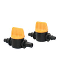 Purple One Quarter Inch To 6mm Hose Barb Mini Valve Kit For Your Garden Tap And DIY Drip Irrigation, Includes Mist Nozzle Connector And Four To Seven Mm Fittings, Water Stop Valve Parts For Easy Yard Irrigation Setup, black POM valves
