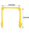 Durable Plastic Beekeeping Gear Bee Honey Bucket Rack dimensions 17cm x 19cm in yellow, front view