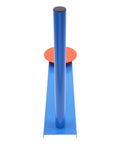 Heavy Duty Manual Stretch Film Wrapping Dispenser With 360 Rotating Pallet Packing Tool, blue and red design for easy lifting.