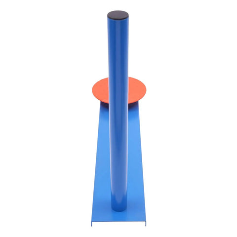 Heavy Duty Manual Stretch Film Wrapping Dispenser With 360 Rotating Pallet Packing Tool, blue and red design for easy lifting.
