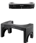 Folding Potty Stool 7.5 Inch Height Black Portable Squatting Toilet Step For Natural Posture And Pain Free Bowel Movements ABS Construction
