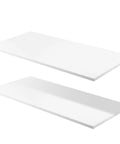 White Floating Wood Shelves Two Pack 30 By 14 Inch Wall Mounted Storage Display Shelves Five Eighth Inch Thick Space Saving