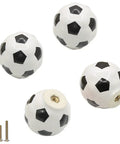 Solid Ceramic Soccer Knobs Four Pack Football Drawer Handles For Kids Bedroom And Man Cave Sports Decor Dresser Cabinet Pulls Easy Install Badass Home Gear, ceramic soccer knobs with black and white design.
