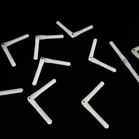 10 Pieces RC Airplane Plastic Pin Hinges 4.5x67mm Easy Install Hinges for DIY aircraft wings on black background