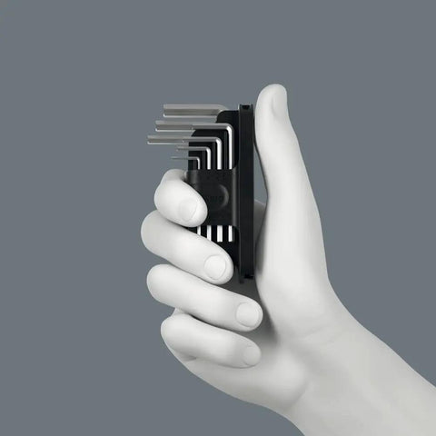 Hand holding Tool-Check Modular Set 1 Bundle with Micro Module L-Key Hex-Plus for professional techs and DIY enthusiasts.