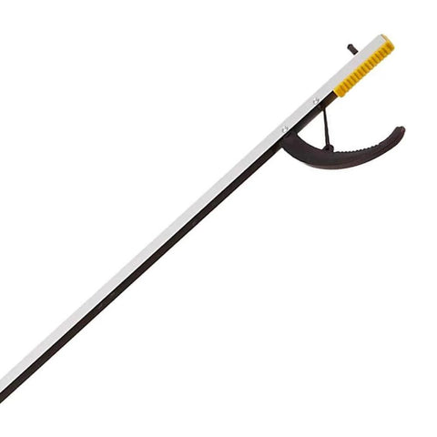 Reacher grabber tool, 32-inch, with yellow ribbed handle and black curved claw