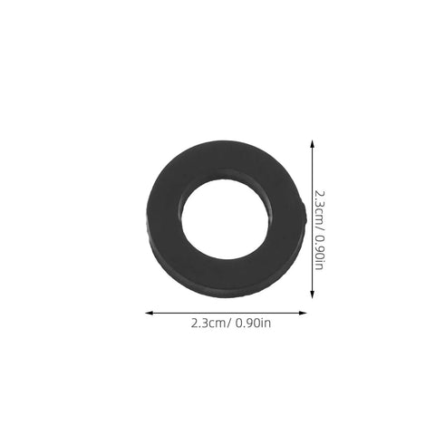 Premium 80PC Black Silicone Garden Hose Washers And O Rings For Faucet Connectors. 2.3cm black silicone gasket close-up