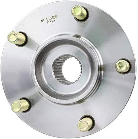 Top view of Pair Of Front Wheel Hub And Bearing Assemblies For 2008 2012 Mitsubishi Lancer Evolution AWD Dope Replacement With Durable Precision Bearings For Front Wheels Fits Left And Right Side