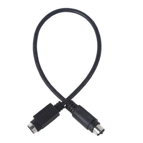 Heavy Duty MIDI Extension Cable 12 Feet Long DIN 6 Pin Male To Female Keyboard Adapter Cord Black close-up of connectors