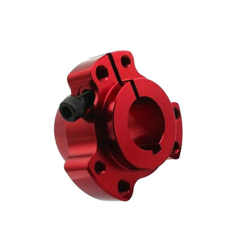 Red Aluminum Rear Wheel Hub 1 Inch Bore With One Quarter Inch Keyway For Go Kart Drift Trike And Racing Builds, showing side view