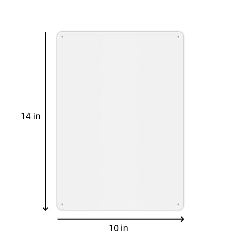Four Pack White Sign Blanks 14 X 10 Inches Hella Durable Rust Free Aluminum Metal Sheets for DIY custom vinyl projects.
