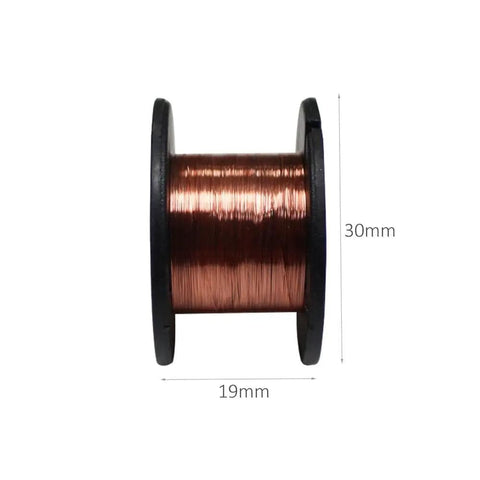 Side view of Two Pack 0.1mm Insulated Copper Soldering Wire For PCB Jump Wires, ultra thin enamel copper on 10m roll.