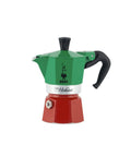 Limited Edition Tricolore Moka Pot For Espresso Lovers Holds Half Cup Per Brew At 40ml Delivers Rich Bold Stovetop Coffee In Classic Italian Style For Home