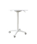 High Profile Rolling Laptop Cart And Adjustable Standing Desk With Portable Side Table For Bed Sofa Reading Spots Home Office Setups Quick Build. White adjustable height rolling desk with wheels.