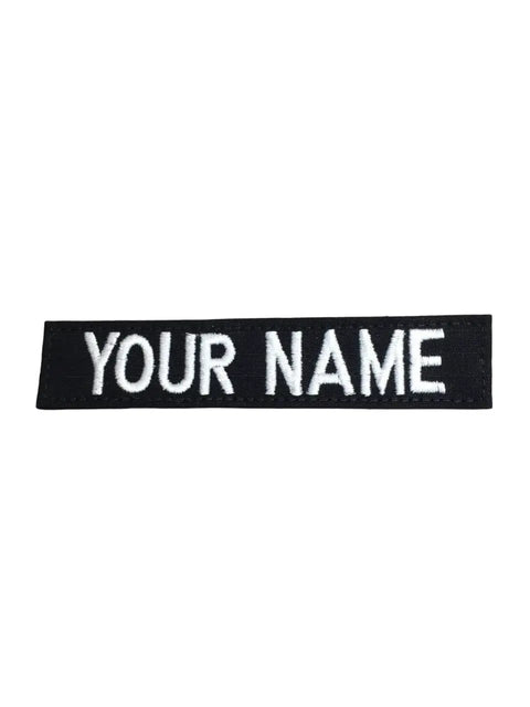 Custom Uniform Embroidered Name Tape For Army Air Force And Police Sew On Or Hook Fastener Black With Your Text And Embroidery Color Standard 1 X 5 Inches.