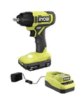 Heavy Duty Slick 18V Cordless Impact Wrench Kit With Three Eighth Drive Knockout Tool And One Point Five Ah Battery Plus Charger, with battery and charger