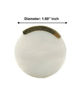Top view of 1.60-inch diameter white marble knob, part of set of 6 marble knobs for cabinets and drawers white round decorative cabinet hardware.