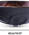 Super Sleek Gradient Round Vessel Sink For Bathroom Vanity Above Counter Tempered Glass Peacock Feather Pattern Smooth Finish Modern Luxury Wash Basin Dope Top Shelf 42cm wide and 14.5cm tall.