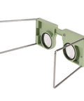 Wearable 4X Pocket Stereoscope With Adjustable 55-75 Mm Lens Distance, Ultra Lightweight Microscope For Field Examiners, Surveyors, Engineers And Architects, Durable Portable Magnifier For On-The-Go Inspections, green plastic and metal frame
