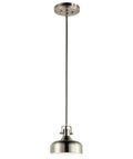 Brushed Nickel Lit Integrated LED Mini Pendant One Light With Striated Seco Glass 3000K Warm White Dry Location Fixture
