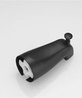 Matte Black Tub Spout With Diverter For One Half Inch Copper Pipe showing the pull-up diverter and slip-fit design