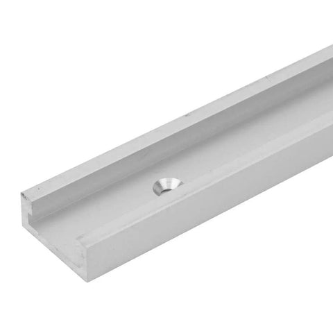 Close-up of Aluminum Alloy T Slot Miter Track Jig For Woodworking Non Porous Slide Slab Fixture Pro Grade 1 Meter Chute