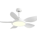 YPDJVLTI Ceiling Fans Lights 42-52Inch LED Ceiling Lamp in white with four blades and round acrylic shade.
