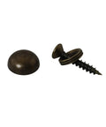Top Shelf Eight Piece Set Of Real Pure Brass Decorative Mirror Screws With Bronze Cap Covers To Hide Heads For A Clean Look And Rock Solid Self Tapping Fasteners, showing bronze cap and screw.