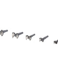 Set of 5 metal hinge hole drill bits for woodworking with varying diameters