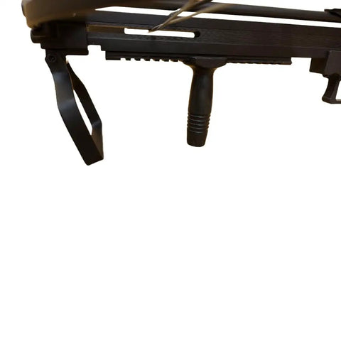 Close-up of dual rails on Beefy 100Lb Repeating Compound Crossbow With Steel Balls And Bolts, 30 Ball Magazine