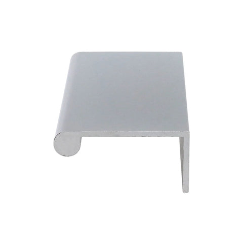 Side view of 3.15 Inch Rounded Edge Finger Pull for Cabinets, Chrome Plated Aluminum Alloy Concealed Back Mount with Ergonomic Channel