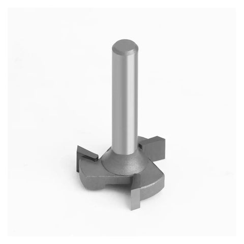 1 Inch 3 Tooth T Slot Router Bit With Solid Carbide Woodworking Cutter Shank for creating grooves in wood surfaces.