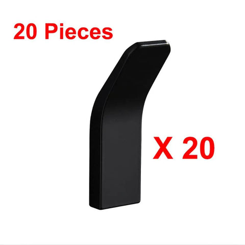 Game Changing Stainless Steel Wall Hooks Self Adhesive Heavy Duty No Drill Bathroom Organizer For Towels And Coats Kitchen Storage Holder Sleek Design Big Time Rust Proof Hanging Rack in matte black, 20 pieces